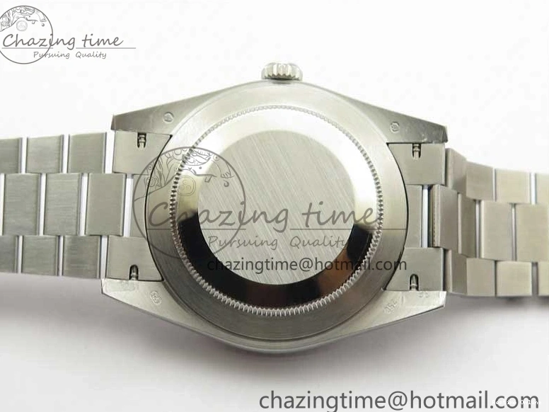 0417 SoftTouch Day-Date 40mm 228239 BP New Dial Version 904 SS Ice Blue T Crystal Markers Dial on SS President Bracelet A 2822